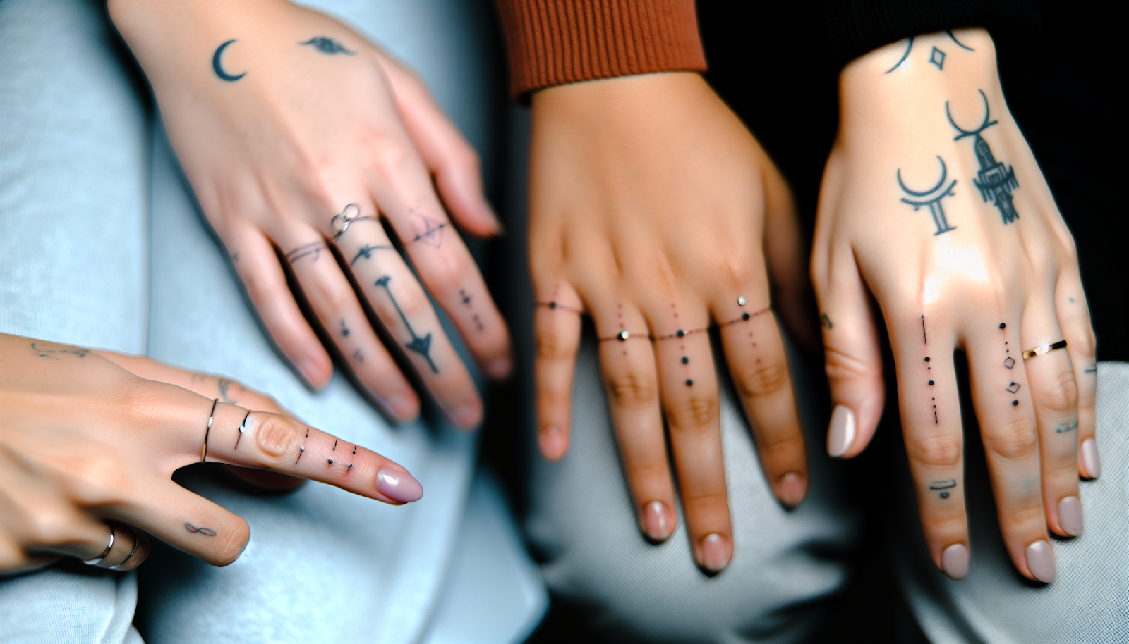Delicate finger tattoo trend with minimalist designs