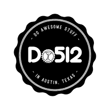 Black DO512 Austin Texas circular logo badge